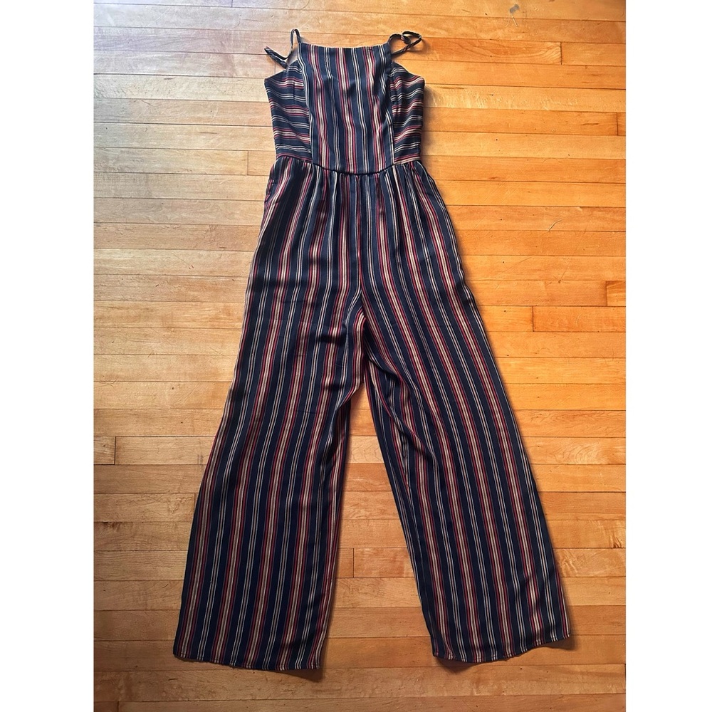 Striped Jumpsuit with Adjustable Straps